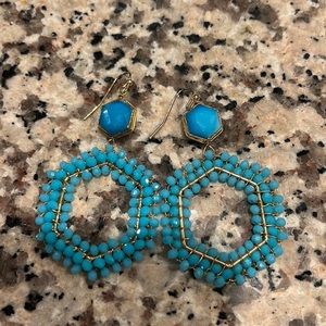 Light blue beaded earrings